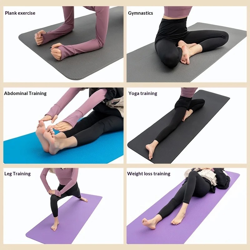 Home Gym Yoga Mat - เสื่อโยคะหนาพิเศษ กันลื่น ซับแรงกระแทก กว้างพิเศษ สำหรับพิลาทิส ฟิตเนส