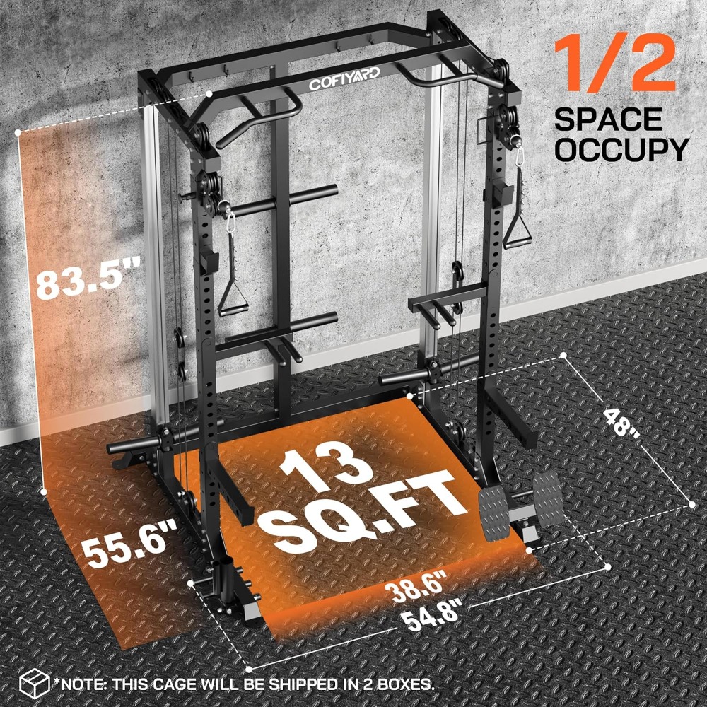 Home Gym Rack With Cables - แร็คยกน้ำหนักอเนกประสงค์พร้อมระบบรอกคู่และระบบเคเบิ้ลครอสโอเวอร์ สำหรับออกกำลังกายที่บ้าน แบบกำหนดเองได้