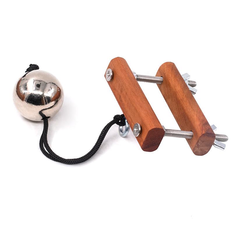 Gymnastic Rings Wooden - อุปกรณ์ฝึกขยายขนาดอวัยวะเพศชาย ไม้ยืดอวัยวะเพศชาย ลูกบอลโลหะถ่วงน้ำหนัก จี้รูปถุงอัณฑะ แหวนรัดอวัยวะเพศชาย ที่หนีบอัณฑะ