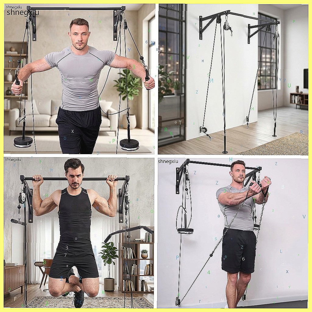 Home Gym Diy - ระบบรอกออกกำลังกายแบบติดผนัง DIY สำหรับบริหารกล้ามเนื้อไบเซ็ปส์และไทรเซ็ปส์ อุปกรณ์ฝึกความแข็งแรงด้วยสายเคเบิลสำหรับยิมที่บ้าน