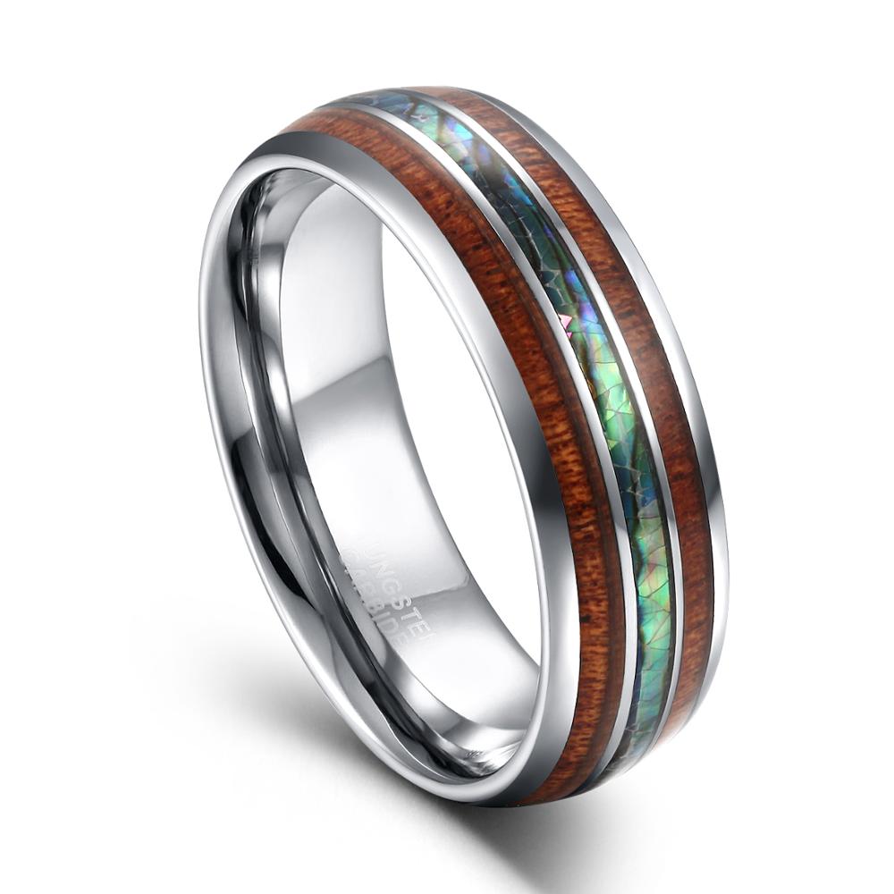 Gymnastic Rings Wooden - TIGRADE 8mm แหวนทังสเตนคาร์ไบด์ Hawaiian KOA Wood