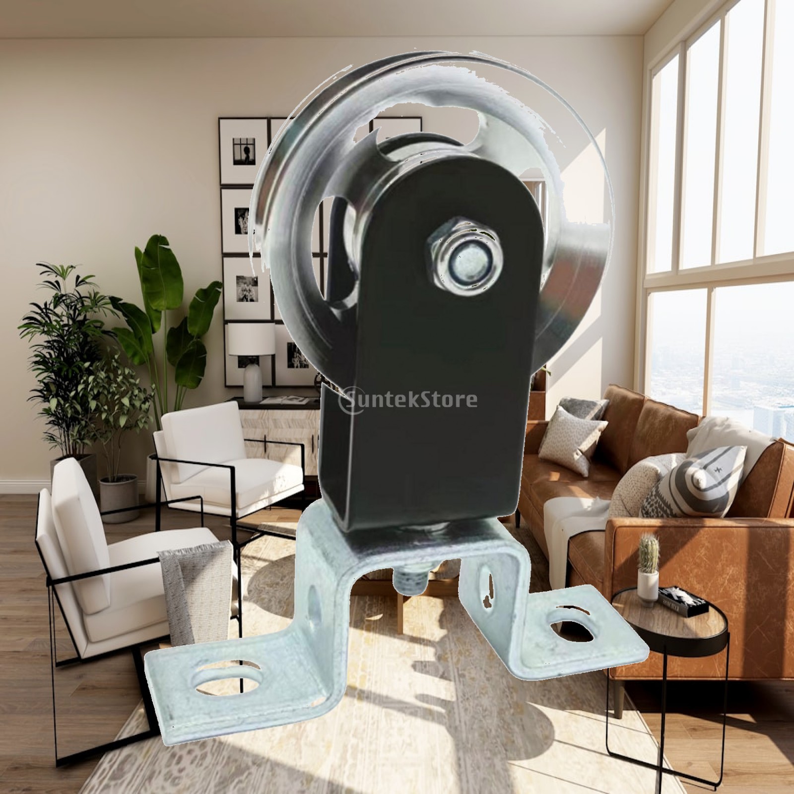 Home Gym Rack With Cables - ล้อพูลเลย์ยิมแบบหมุนได้ สีดำ ทำจากพลาสติก สำหรับชั้นวางพูลเลย์ยิมที่บ้าน ออกกำลังกาย