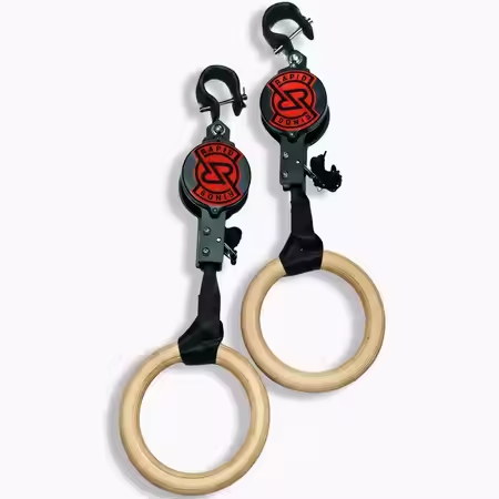 Gymnastic Rings Wooden - ห่วงออกกำลังกายไม้เบิร์ช รับน้ำหนักได้มาก ปรับระดับได้ สำหรับยิมนาสติกที่บ้าน อุปกรณ์ออกกำลังกาย ห่วงดึงข้อ