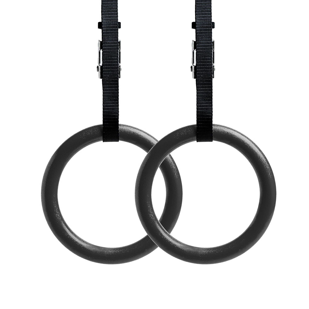 Gymnastic Rings Wooden - ห่วงยิมนาสติกสำหรับฝึกออกกำลังกาย ห่วงยิมนาสติกไม้ สายรัดปรับระดับได้พร้อมตัวเลข ชุดห่วงดึงขึ้นสำหรับออกกำลังกาย