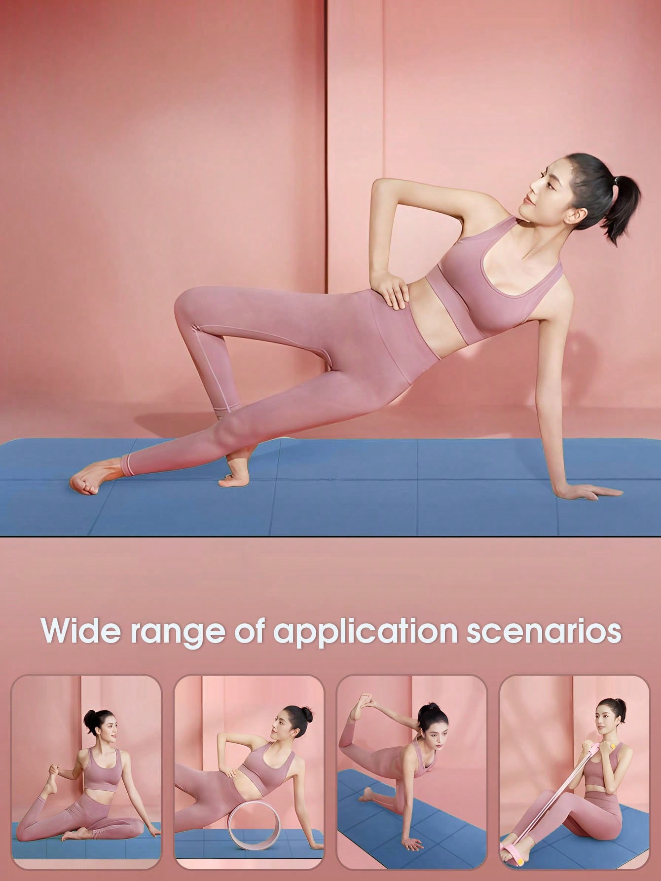 Home Gym Yoga Mat - เสื่อโยคะพับได้ สีน้ำเงินเข้ม เป็นมิตรกับสิ่งแวดล้อม ผลิตจากวัสดุ EVA พับได้