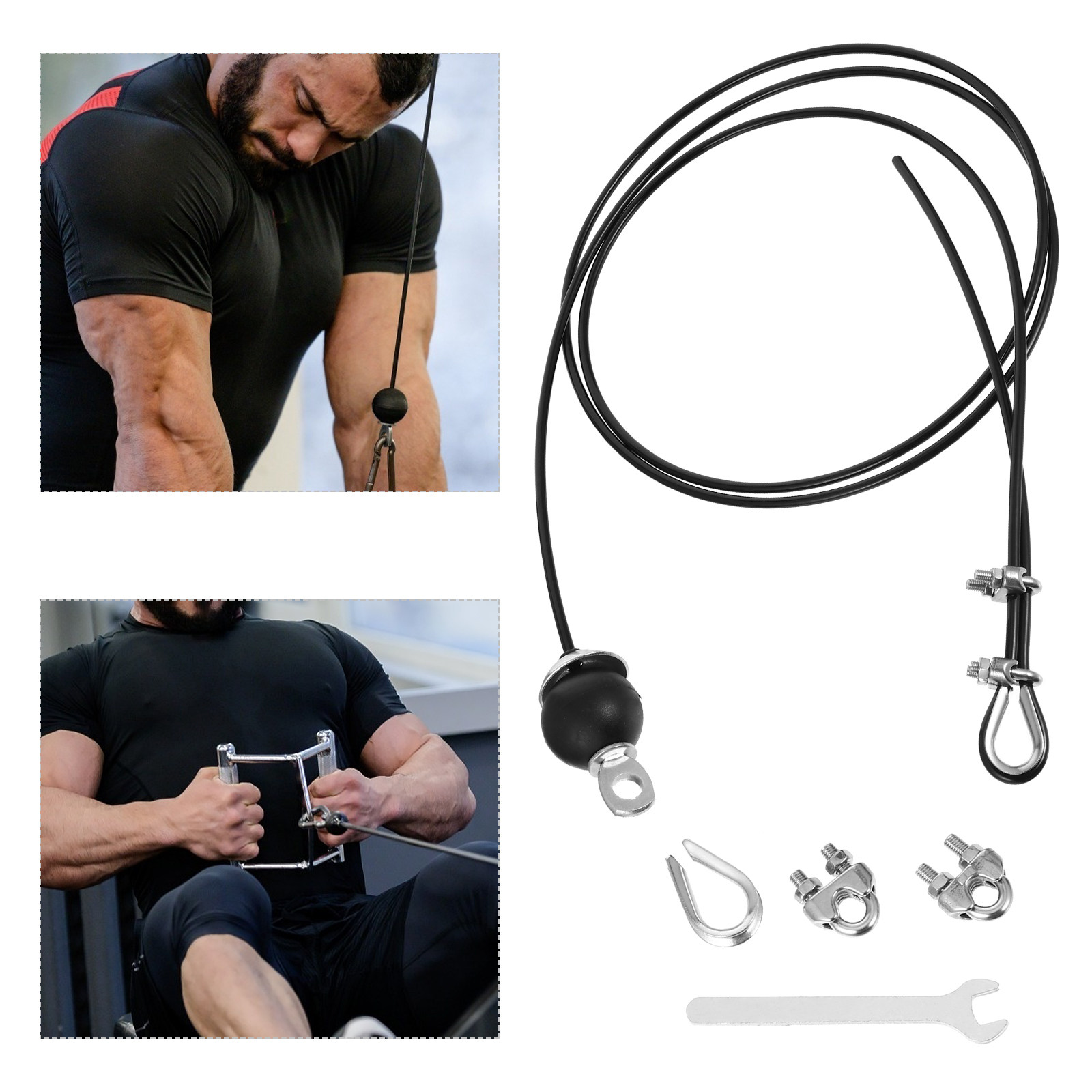 Home Gym Diy - ชุดอุปกรณ์สายเคเบิลเหล็กปรับระดับได้สำหรับออกกำลังกายที่บ้าน อุปกรณ์เสริมสำหรับเครื่องออกกำลังกายแบบ DIY