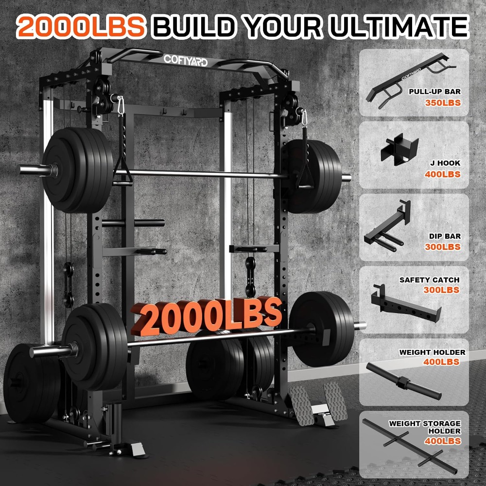 แร็คยกน้ำหนักอเนกประสงค์พร้อมร - Home Gym Rack With Cables บทวิจารณ์และราคา