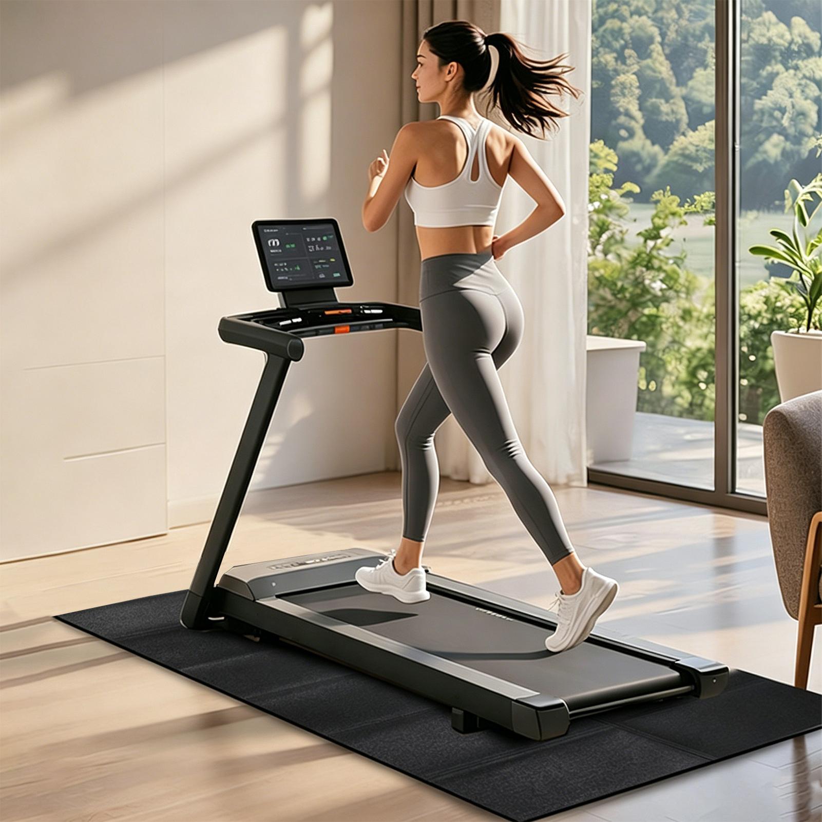 แผ่นรองพื้นลู่วิ่งไฟฟ้า ดูดซับ - Home Gym Yoga Mat บทวิจารณ์และราคา