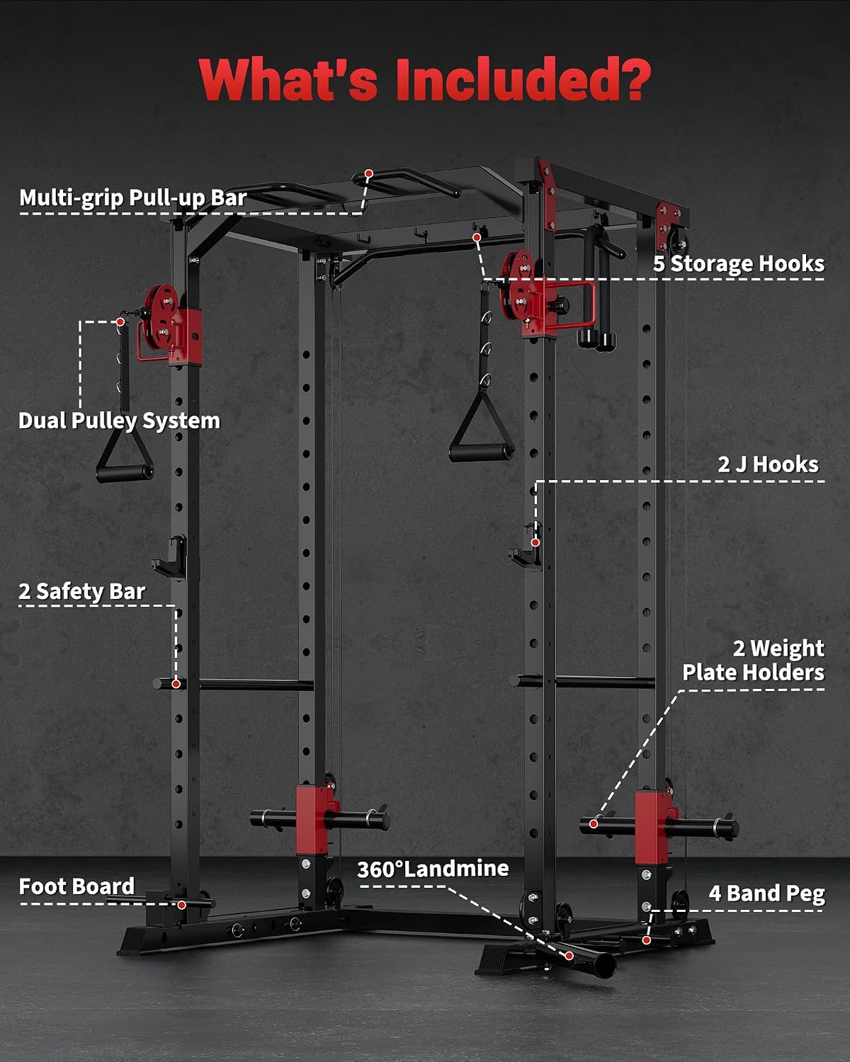 แร็คออกกำลังกายอเนกประสงค์สำหร - Home Gym Rack With Cables บทวิจารณ์และราคา