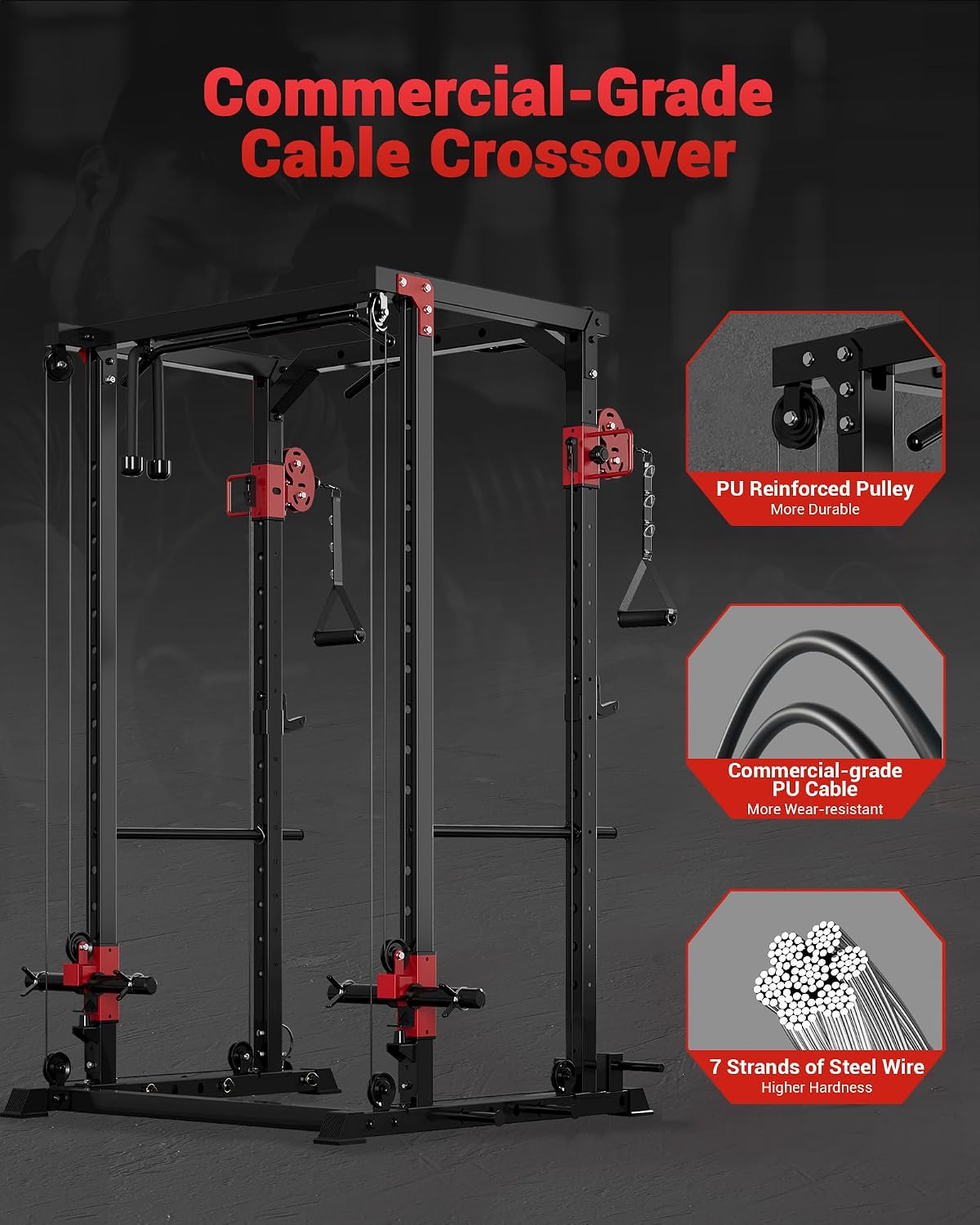 แร็คออกกำลังกายอเนกประสงค์สำหร - Home Gym Rack With Cables บทวิจารณ์และราคา