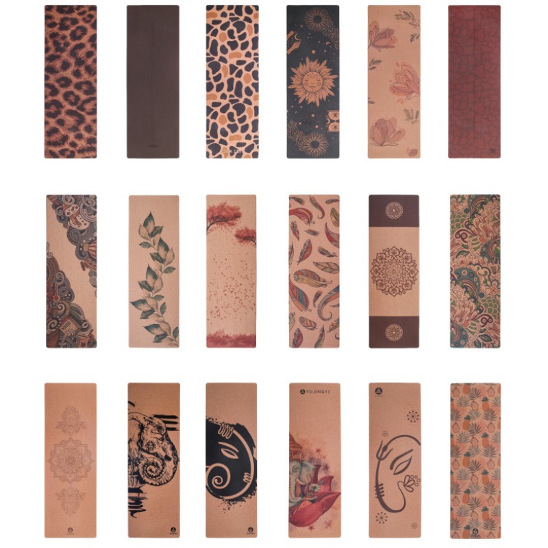เสื่อโยคะพิมพ์ลายจากไม้ก๊อกและ - Home Gym Yoga Mat บทวิจารณ์และราคา