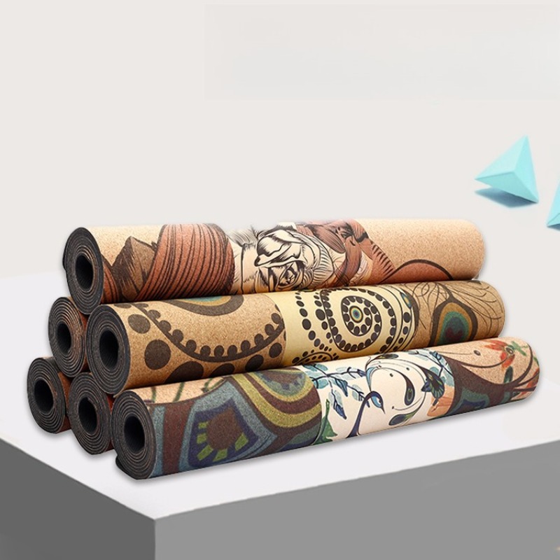 เสื่อโยคะพิมพ์ลายจากไม้ก๊อกและ - Home Gym Yoga Mat บทวิจารณ์และราคา