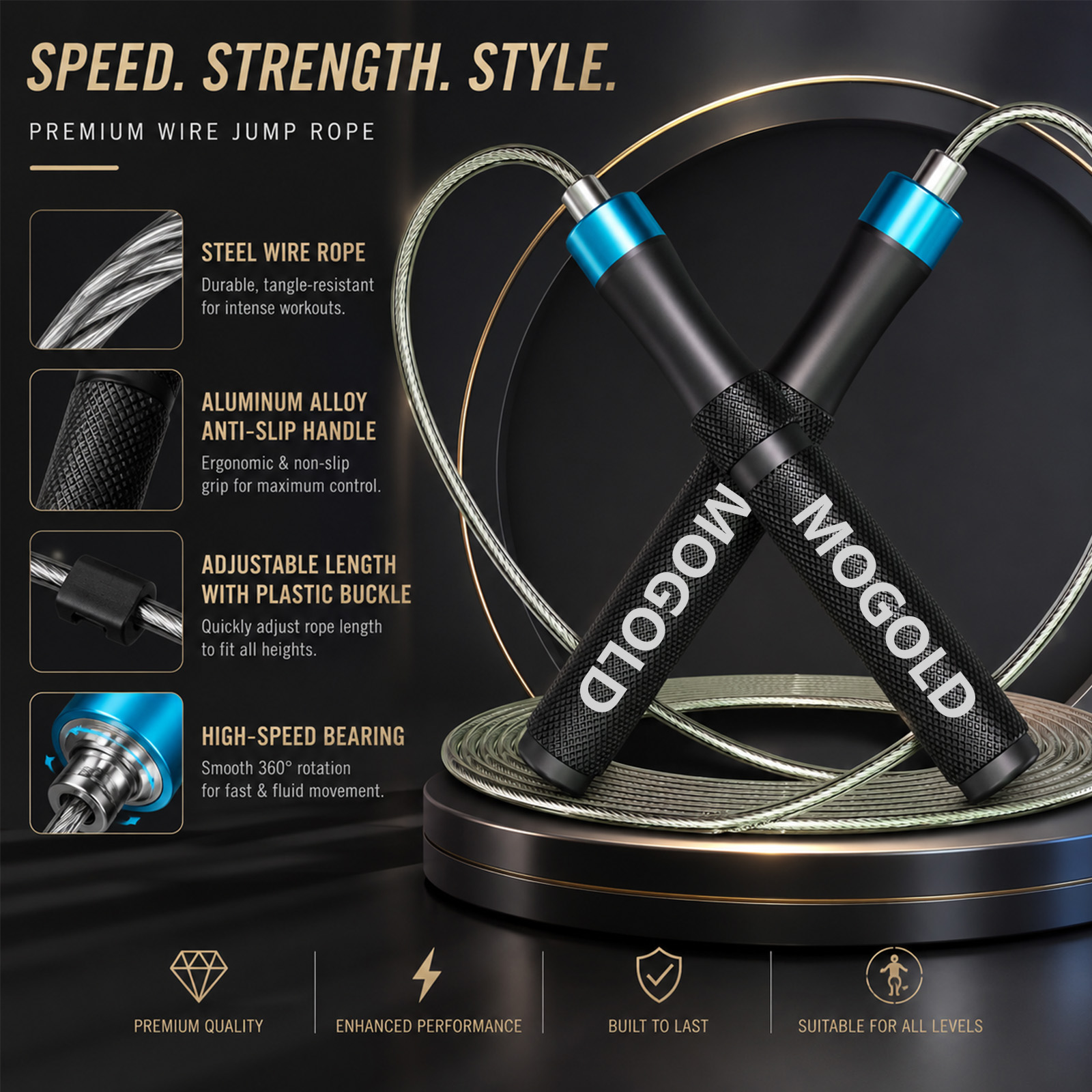 MOGOLD เชือกกระโดดความเร็วระดั - Jump Rope Bearing บทวิจารณ์และราคา