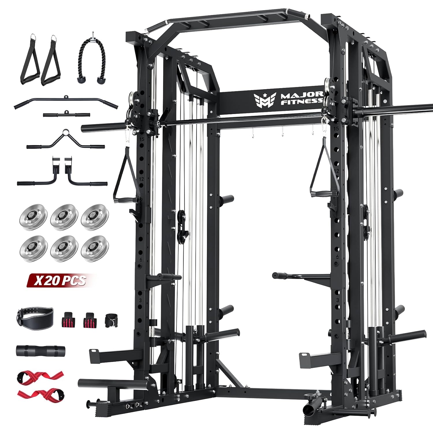 สมิธแมชชีน โฮมยิม สควอทแร็ค พร - Home Gym Rack With Cables บทวิจารณ์และราคา