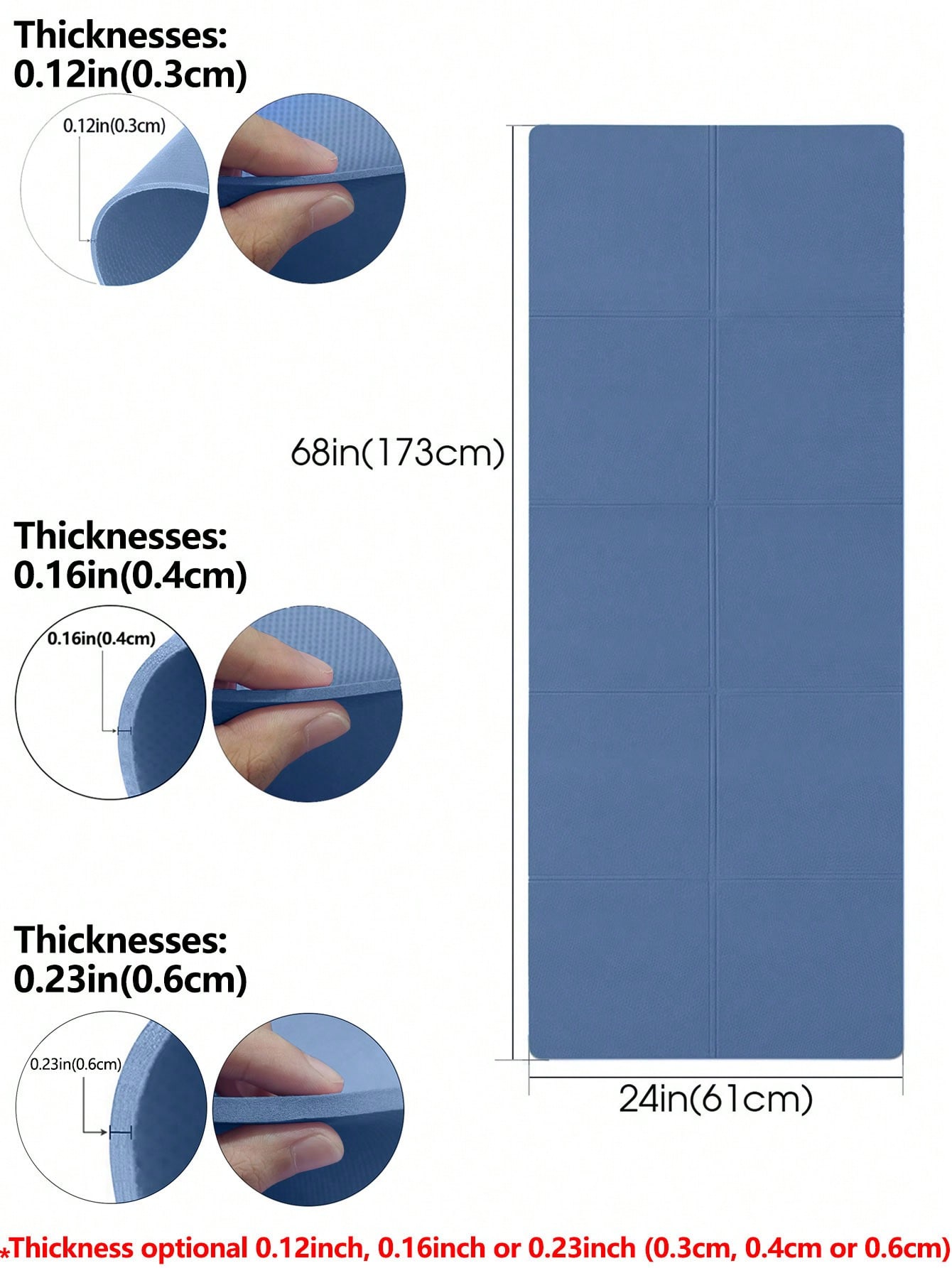 เสื่อโยคะพับได้ สีน้ำเงินเข้ม  - Home Gym Yoga Mat บทวิจารณ์และราคา